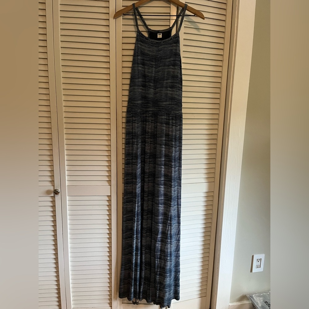 Old Navy White and Blue Halter Maxi Sundress